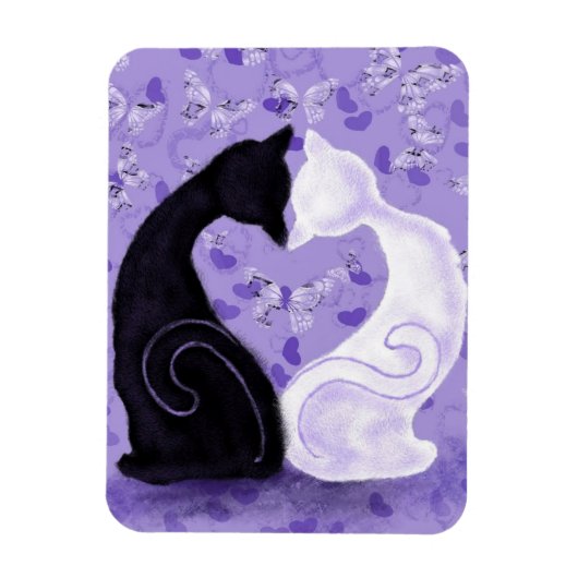 Romantische kat paar magneet (Verticaal)