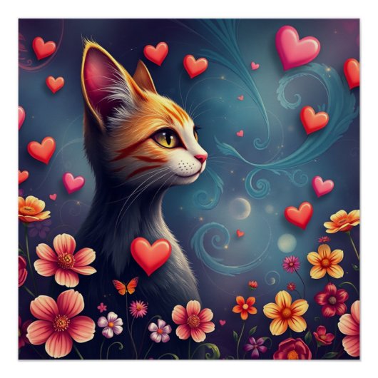 Romantische kat perfect poster (Voorkant)