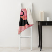 Romantische kat silhouet hart op roze marmering sherpa deken (In situ)