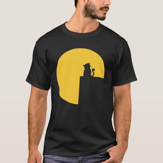 Romantische Kat Volle Maan 1 T-shirt (Voorkant)