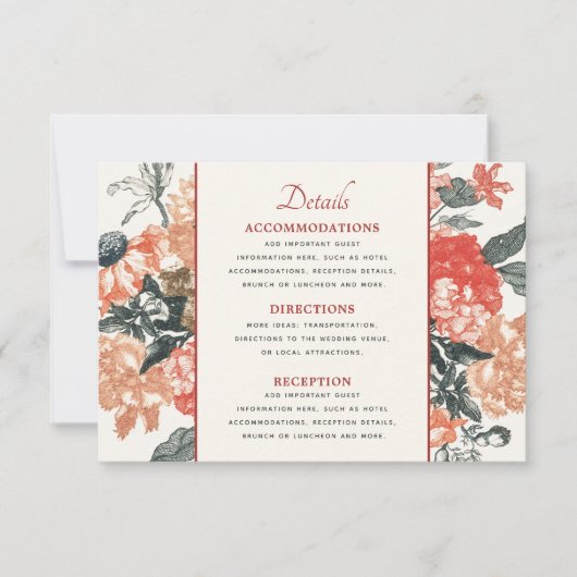 -Romantische Katoentkern — Gegevens RSVP Kaartje (Voorkant)