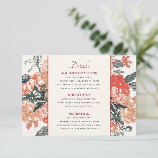 -Romantische Katoentkern — Gegevens RSVP Kaartje (Staand voorkant)