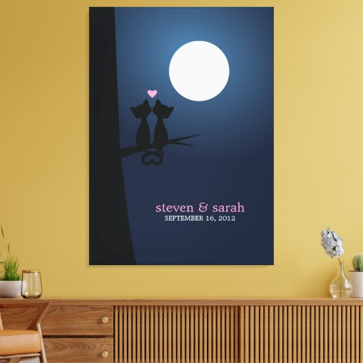 Romantische katten canvas afdruk (Insitu (Woonkamer))