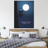 Romantische katten canvas afdruk (Insitu (Slaapkamer))