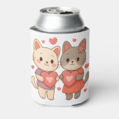 Romantische katten hart blikje koeler (Blikje Achterkant)