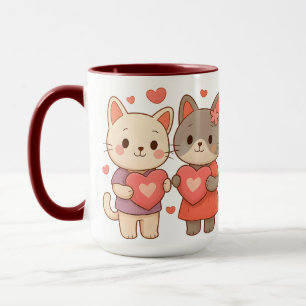 Romantische katten hart keramische mok