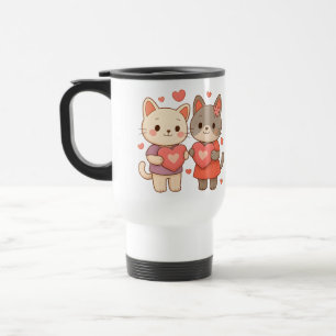 Romantische katten hart reismok reisbeker