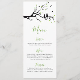 Romantische katten in liefde groen en wit receptie menu