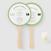 Romantische katten in liefde groene bruiloft progr handwaaier (Voorkant en achterkant)