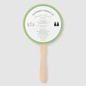 Romantische katten in liefde groene bruiloft progr handwaaier (Voorkant)