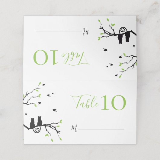 Romantische katten in liefde thema bruiloft recept plaatskaartje (Buitenkant ongevouwen)
