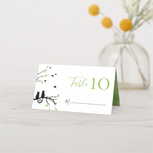 Romantische katten in liefde thema bruiloft recept plaatskaartje (Achterkant)