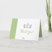 Romantische katten in liefdesgroen hart Gingham We Bedankkaart (Achterkant)