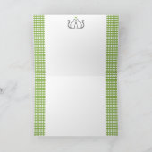 Romantische katten in liefdesgroen hart Gingham We Bedankkaart (Binnen)