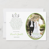 Romantische katten in liefdesweddenschap Paar Foto Bedankkaart (Voorkant)