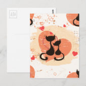 Romantische katten uit liefde briefkaart (Voorkant / Achterkant)