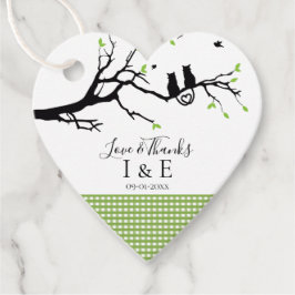 Romantische katten zoals Green Gingham Pattern Wed Bedankjes Labels