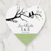 Romantische katten zoals Green Gingham Pattern Wed Bedankjes Labels (Achterkant)