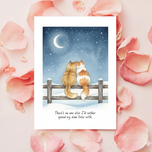 Romantische kattenliefhebber Valentijnkaart voor m Feestdagenkaart