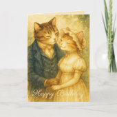 romantische kattentrots en vooroordeel verjaardag kaart (Voorkant)