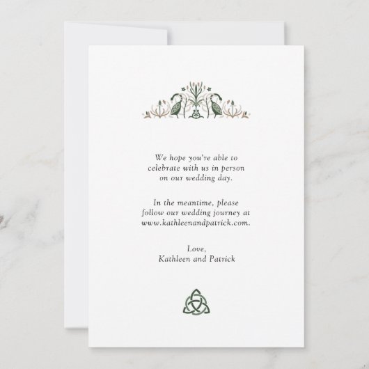 Romantische Keltische liefde knoop bruiloft Save The Date (Achterkant)