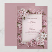 Romantische kersenbloesem bruiloft kaart (Voorkant / Achterkant)