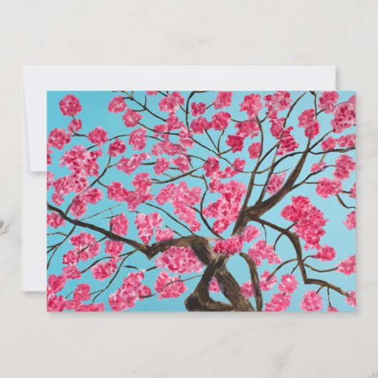 Romantische kersenbloesem bruiloft uitnodiging (Achterkant)