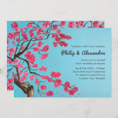 Romantische kersenbloesem bruiloft uitnodiging (Voorkant / Achterkant)