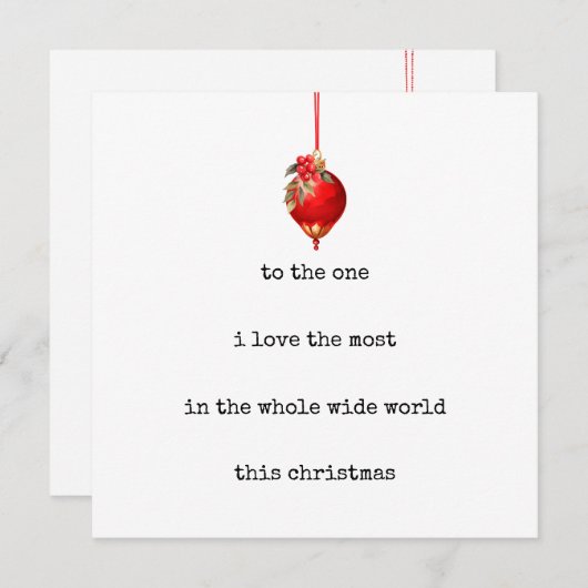 Romantische kerst Kaart voor hem of haar (Voorkant / Achterkant)