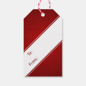 Romantische kerst rendieren vreugde - rood wit dam cadeaulabel (Achterkant)