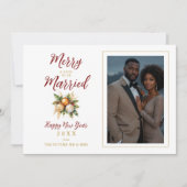 Romantische Kerstballen Boeket Trouwfoto Save The Date (Voorkant)