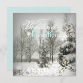 Romantische kerstbomen in het bos Winterbruiloft Kaart (Voorkant / Achterkant)