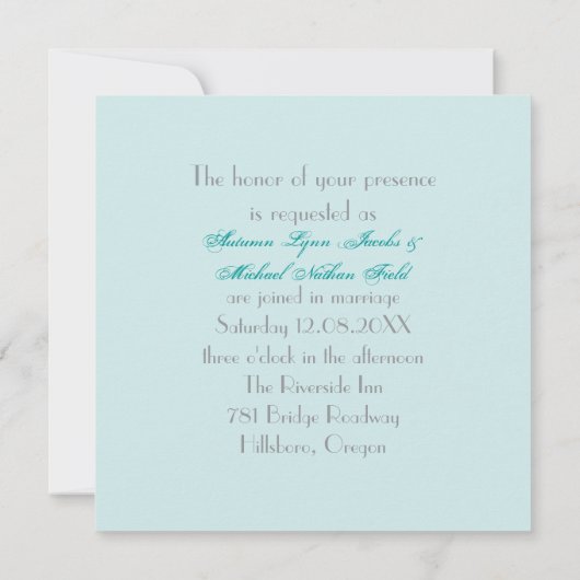 Romantische kerstbomen in het bos Winterbruiloft Kaart (Achterkant)