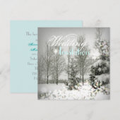Romantische kerstbomen Winterbruiloft Kaart (Voorkant / Achterkant)