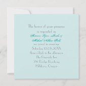 Romantische kerstbomen Winterbruiloft Kaart (Achterkant)