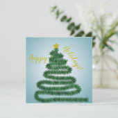 Romantische kerstboom met gouden ster feestdagenkaart (Staand voorkant)