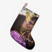Romantische Kerstcadeau Sock Custom Foto Kleine Kerstsok (Voorkant (Hangend))