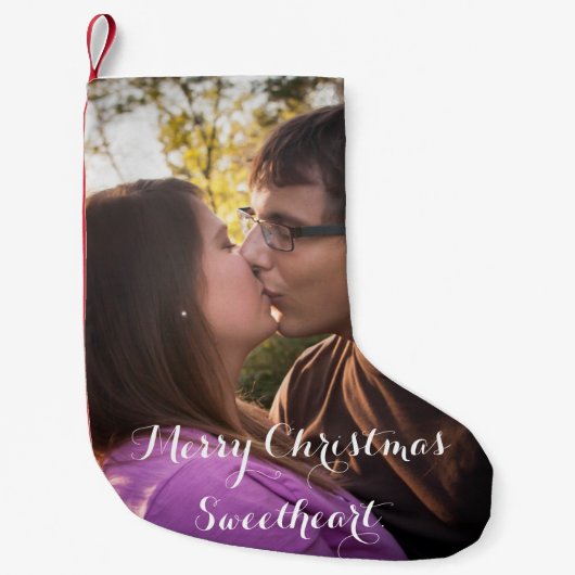 Romantische Kerstcadeau Sock Custom Foto Kleine Kerstsok (Voorkant)