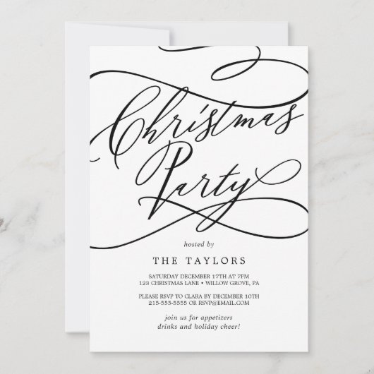 Romantische kerstfeestdag met kalligrafie kaart (Voorkant)