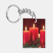 Romantische kerstkaarsen Sleutelhanger (Voorkant Links)