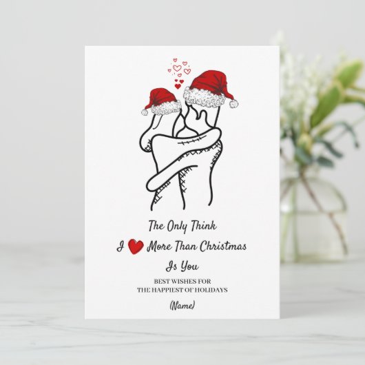 Romantische kerstKaart (Staand voorkant)