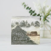 Romantische kerstkaart met aquarel en gezellige wi (Staand voorkant)