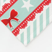 Romantische Kerstmis Rode Mint Strepen Patroon Fleece Deken (Hoek)