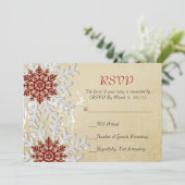 Romantische Kerstmis Sneeuwvlokken RSVP-kaart Kaart (Staand voorkant)