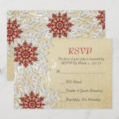 Romantische Kerstmis Sneeuwvlokken RSVP-kaart Kaart (Voorkant / Achterkant)
