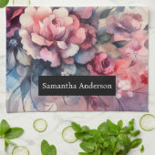 Romantische keuken: Abstracte harten Rozen Theedoek (Gevouwen)