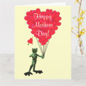 Romantische kikker moederdag kaart (Gele Bloem)