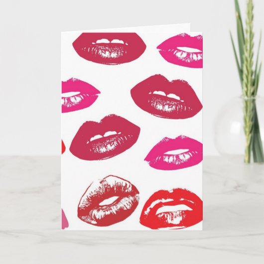 ROMANTISCHE KISSES LIPSTICK-Wenskaarten Kaart (Voorkant)