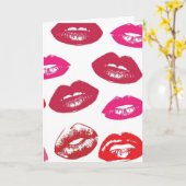 ROMANTISCHE KISSES LIPSTICK-Wenskaarten Kaart (Gele Bloem)