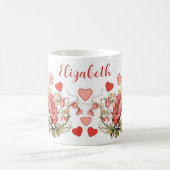 Romantische  Klaprozen en Harten Koffiemok (Center)